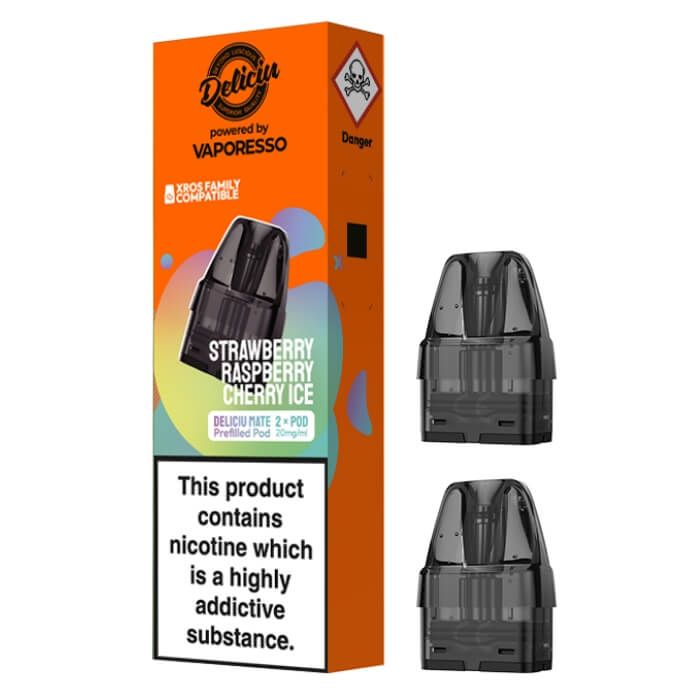 Deliciu Mate Prefilled Vape Pod - Strawberry Raspberry Cherry Ice